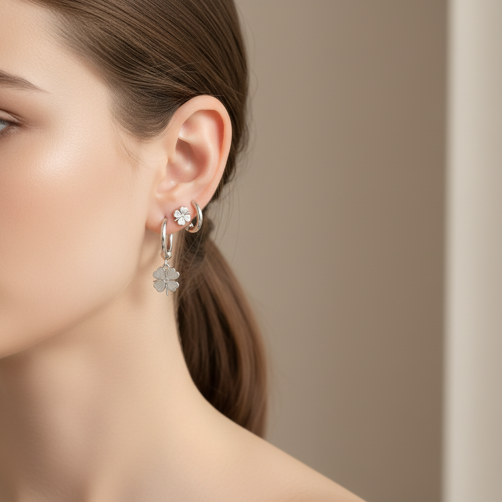 Set Triple Trébol | 3 Pares de Aretes
