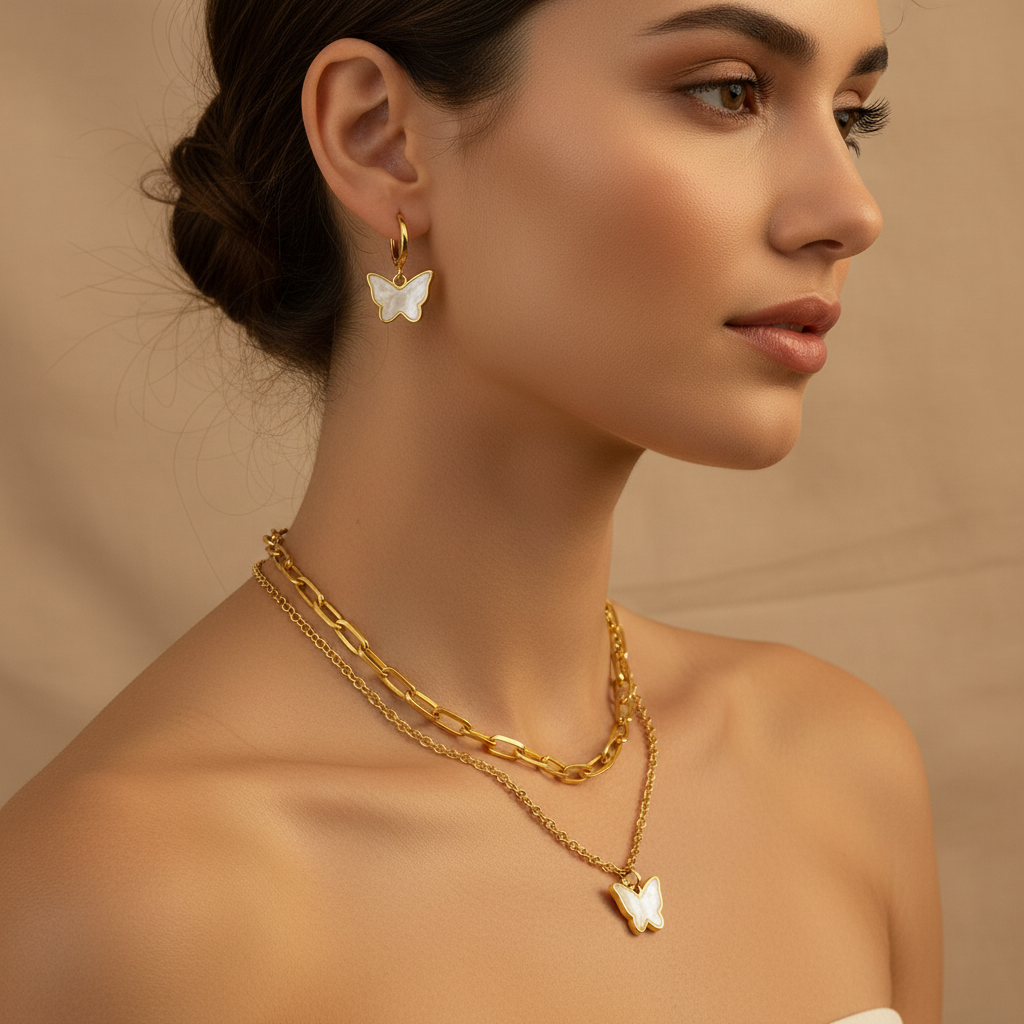 Set Esencia Mariposa | Collar y Aretes